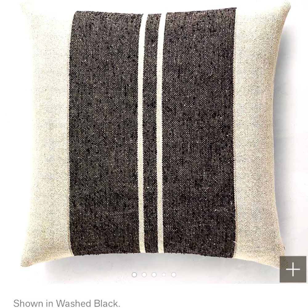 RESTORATION HARDWARE BELGIAN LINEN STRIPE PILLOW